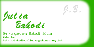 julia bakodi business card